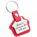 Gepersonaliseerde Gegraveerde Huis Sleutelhanger met Leer Gepersonaliseerde Gegraveerde Huis Sleutelhanger met Leer