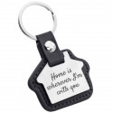 Gepersonaliseerde Gegraveerde Huis Sleutelhanger met Leer Gepersonaliseerde Gegraveerde Huis Sleutelhanger met Leer