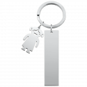 Gegraveerde Rechthoekige Gepersonaliseerde Sleutelhanger met Meisje Bedeltje Gegraveerde Rechthoekige Gepersonaliseerde Sleutelhanger met Meisje Bedeltje