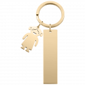Gegraveerde Rechthoekige Gepersonaliseerde Sleutelhanger met Meisje Bedeltje Gegraveerde Rechthoekige Gepersonaliseerde Sleutelhanger met Meisje Bedeltje