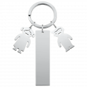 Gegraveerde Rechthoekige Gepersonaliseerde Sleutelhanger met Jongen en Meisje Bedeltjes Gegraveerde Rechthoekige Gepersonaliseerde Sleutelhanger met Jongen en Meisje Bedeltjes