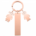 Gegraveerde Rechthoekige Gepersonaliseerde Sleutelhanger met Jongen en Meisje Bedeltjes Gegraveerde Rechthoekige Gepersonaliseerde Sleutelhanger met Jongen en Meisje Bedeltjes
