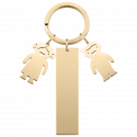 Gegraveerde Rechthoekige Gepersonaliseerde Sleutelhanger met Jongen en Meisje Bedeltjes Gegraveerde Rechthoekige Gepersonaliseerde Sleutelhanger met Jongen en Meisje Bedeltjes