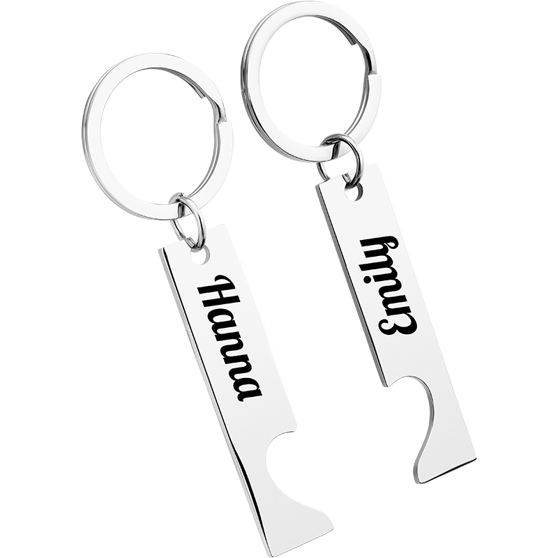 Gepersonaliseerde Hart Gegraveerde Sleutelhanger voor Koppel