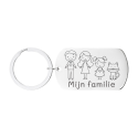 Gepersonaliseerde Gegraveerde Militaire Tag Sleutelhanger met Familie Pictogrammen Gepersonaliseerde Gegraveerde Militaire Tag Sleutelhanger met Familie Pictogrammen