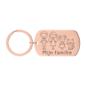 Gepersonaliseerde Gegraveerde Militaire Tag Sleutelhanger met Familie Pictogrammen Gepersonaliseerde Gegraveerde Militaire Tag Sleutelhanger met Familie Pictogrammen