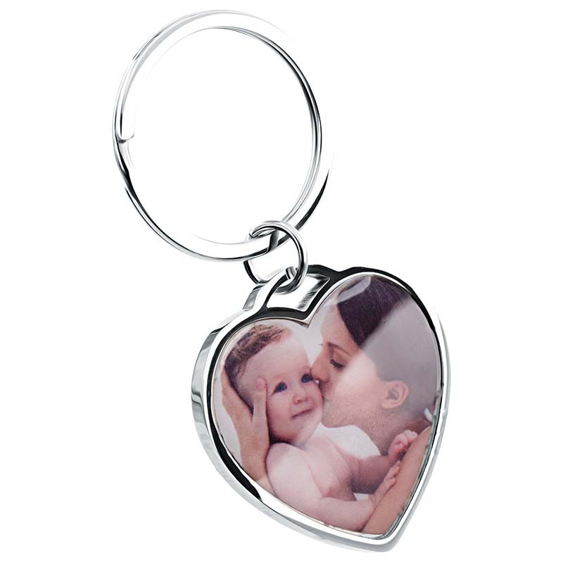 Gepersonaliseerde Luxe Hart Sleutelhanger met Foto van Hond of Kat