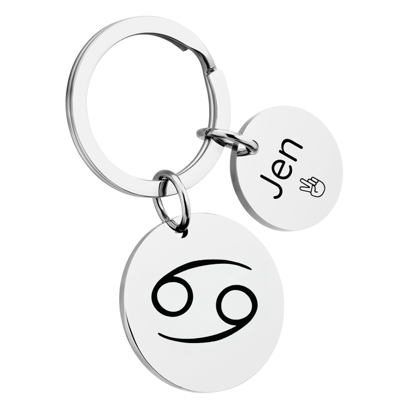 Gepersonaliseerde Ronde Sleutelhanger met Sterrenbeeld