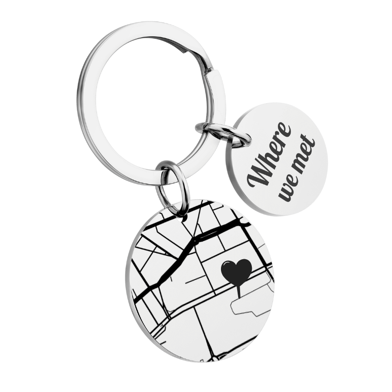 Gepersonaliseerde Geokaart Sleutelhanger