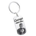 Gepersonaliseerde Gegraveerde Sleutelhanger met Foto - Beste vader Gepersonaliseerde Gegraveerde Sleutelhanger met Foto - Beste vader