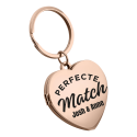 Gepersonaliseerde Sleutelhanger met Hartje voor Koppel - Perfecte Match Gepersonaliseerde Sleutelhanger met Hartje voor Koppel - Perfecte Match