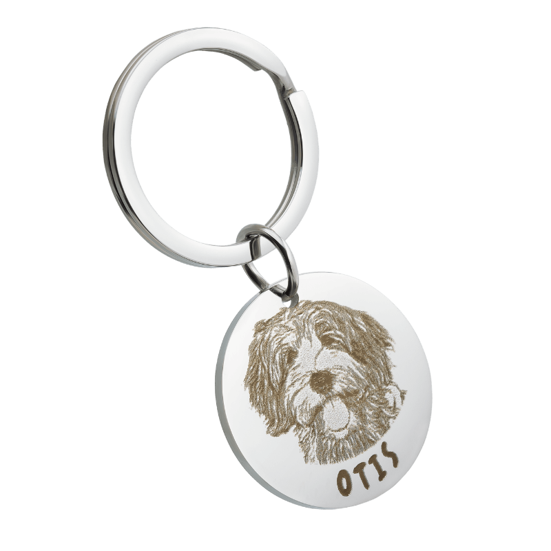 Gepersonaliseerde Ronde Sleutelhanger met Foto - voeg de Foto en Naam van je Hond of Kat toe