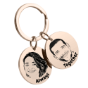 Sleutelhanger met Twee Rondjes - Personaliseer met de Foto's en namen Sleutelhanger met Twee Rondjes - Personaliseer met de Foto's en namen