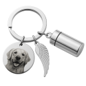 Gepersonaliseerde Herdenkingssleutelhanger met Foto & Ashouder – Uniek Gegraveerd Aandenken
